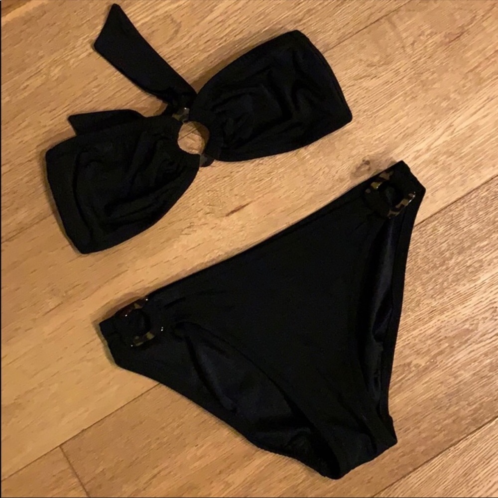 J Crew black bandeau bikini